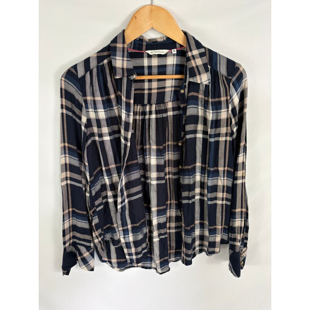 Tom Tailor Plaid Button Up Shirt Size 36 / S